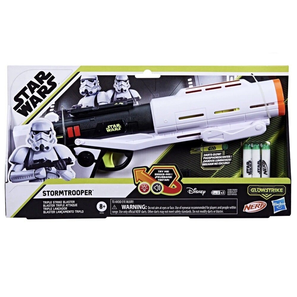 NERF GlowStrike Star Wars Stormtrooper Triple Strike Blaster, Star Wars Toys